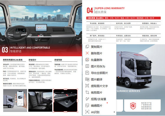 T5 순수 전기형 가벼운 트럭의 사양